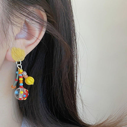 Colourful Tulip Beaded Earrings for Women Floral Fashion Jewelry Gift Accessory