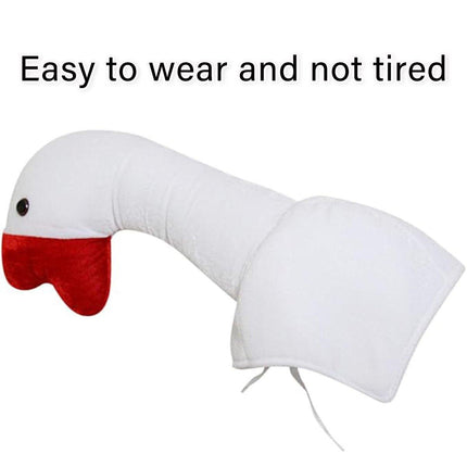 Funny Big White Goose Headgear Costume Hat Quirky Party Props Animal Cosplay