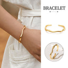 Minimalist Plain Solid Ring Bracelet Women Fashion Simple Open Cuff Bangle