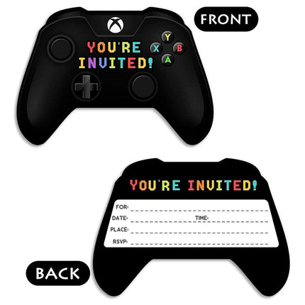 30set Gamepad Theme Party Invitation Cards Video Game Birthday Party Invites Set
