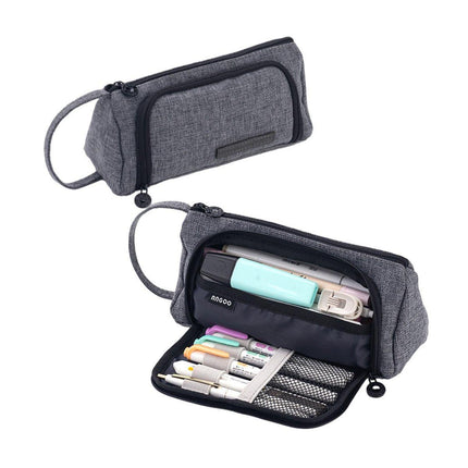 Large Capacity Student Canvas Pencil Case Pencil Bag Multi-functional Cute - Aimall