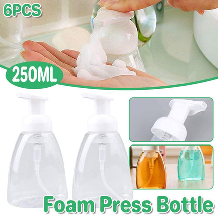 6Pcs 250ml Foaming Bottle Push Pump Portable Hand Sanitizer Foaming Dispenser