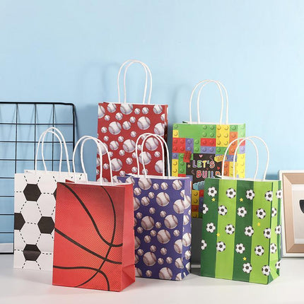 30PCS Fashion Ball Kraft Paper Gift Bag Festivals gift tote bag Party Favor Bag