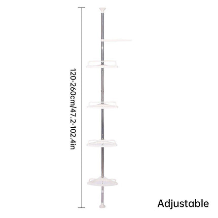 Retractable Tripod Bathroom Storage Shelf Perforation Free Floor Organizer Shelf