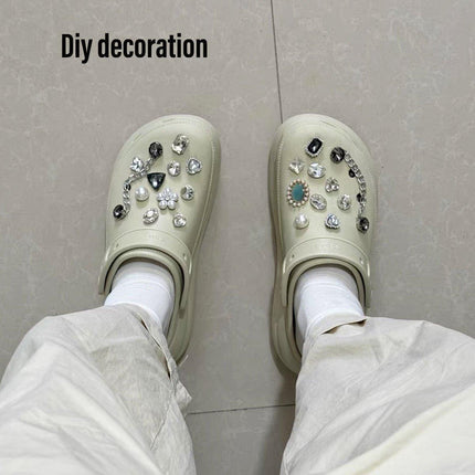 Retro Metal Pearl Shoe Buckle Removable Decoration DIY Accessories for Cave Shoe