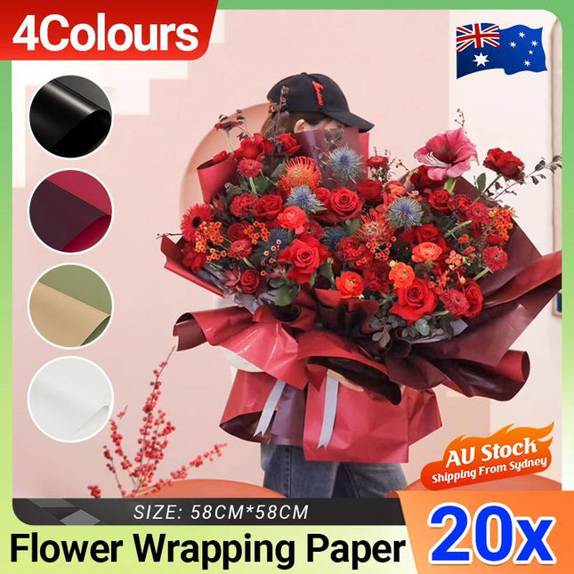 20PCS Plastic Waterproof Flower Gift Wrapping Paper Florist Bouquet Packaging - Aimall