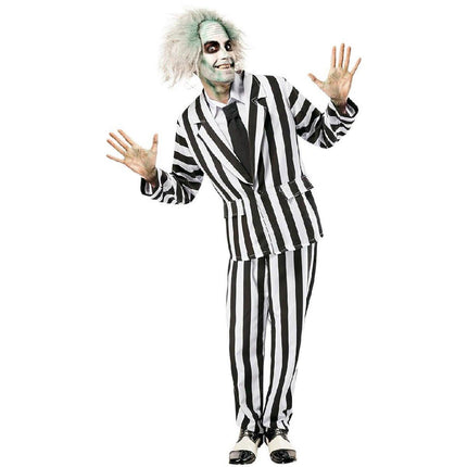 Archmage Cos Suit Beetle Sauce Michael Keaton Black And White Striped Suit Cosplay Halloween Suit
