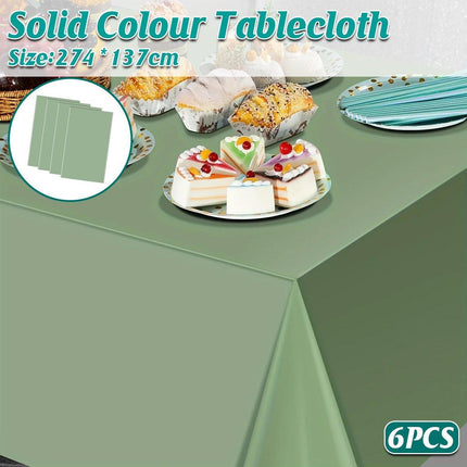 6pcs Green Disposable Tablecloths for Party and Event Decorations Table Covers