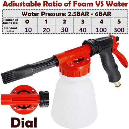 1L Car Wash Foam Gun Soap Sprayer Hose Lance Pipe Spray Bottle Cleaning Tool Kit
