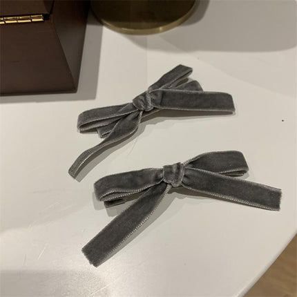 2PCS Bow Children's Hair Clip Flocking Velvet Hair Clip Sweet Hairpin Girls Gift - Aimall