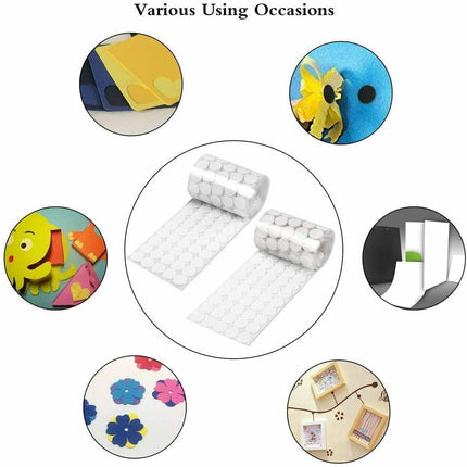 Hook and Loop Sticky Self Adhesive Dots Coins Circles Tape Black White 30mm - Aimall