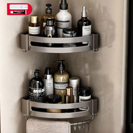 Single Tier Triangle Bathroom Shower Shelf Organizer Rack Wall Mounted Storage