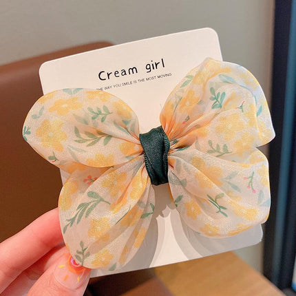 Cute Bow School Hairclips Mesh Yarn Hair Accessories Bow Girl Kids Party Gift - Aimall