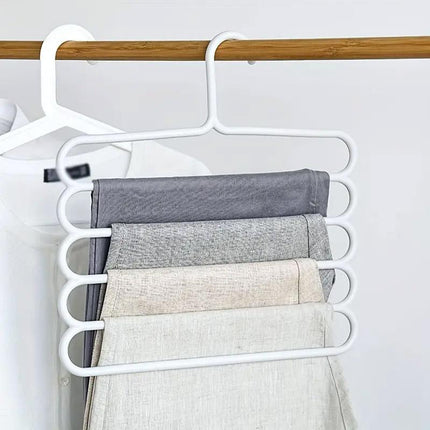 5pcs 5 Tier Trouser Rack Multifunctional Hanging Wardrobe Scarf Tie Hanger Set