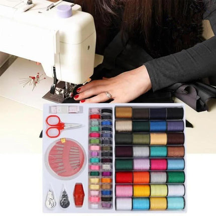 64Rolls Sewing Machine Line thread Spool Set Bobbin Cotton Reel Needle Tape Kit - Aimall