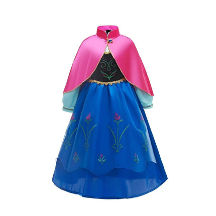 Girls Dress Frozen Anna Long Sleeve Princess Dress AU - Aimall