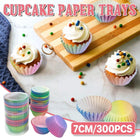 300pcs Gradient Colour Cupcake Paper Cases Baking Moulds Muffin Liners Set