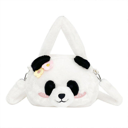 Kids Cartoon Panda Crossbody Bag Plush Ladies Shoulder Bag Cute Panda Design