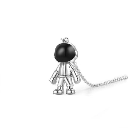 Hip Hop Titanium Steel Astronaut Pendant Necklace Men Women Child Gift - Aimall