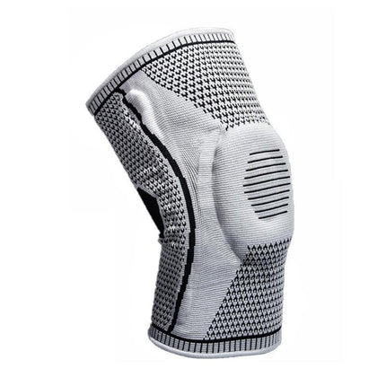Grey Knee Brace Knee Compression Sleeve Professional Sports Silicone Knee Support - Aimall