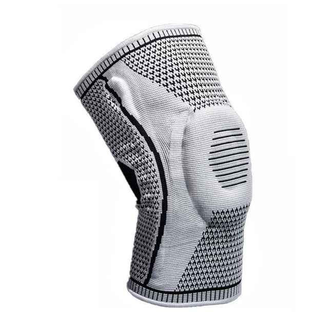 Grey Knee Brace Knee Compression Sleeve Professional Sports Silicone Knee Support - Aimall