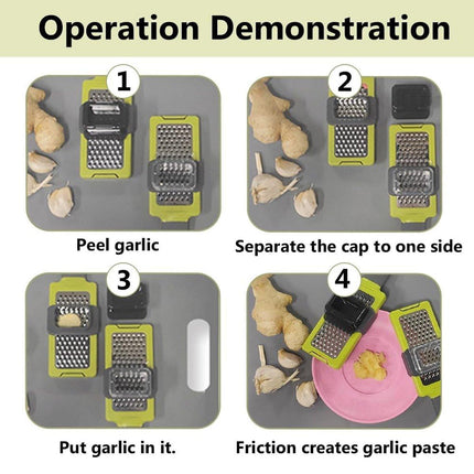 2pcs Manual Garlic Press Grinder Household Garlic Masher Pounder Kitchen Tools