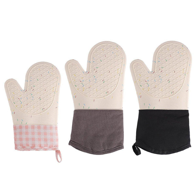 Silicone Oven Mitts Long Heat Resistant Anti-Hot Microwave Insulation Gloves