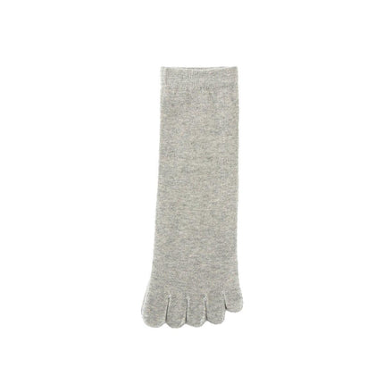 2Pairs Soft Sport Running Five Finger Toe Sock Elastic Short Solid Sock Men Grey