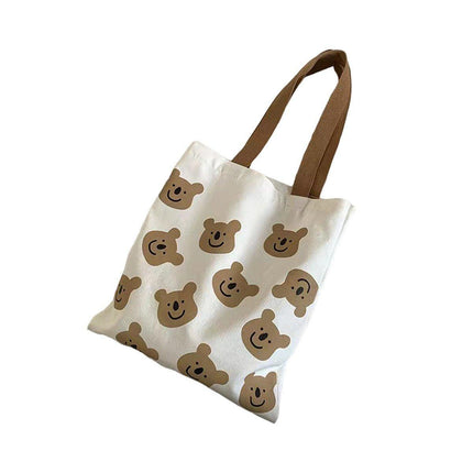 Canvas Shoulder Bag for Women Student Fashion All in One Shopping Tote Handbag