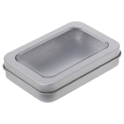 10pcs Metal Iron Box with Open Window Storage Rectangle Packaging Containers