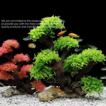Fish Tank Decoration Resin Crafts Rockery Sunken Wood Moss Water Grass Tree