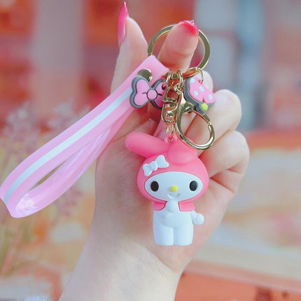 Cute Keychain Cartoon Animation Keyring Melody Kuromi Purin Pendant Accessories AU - Aimall