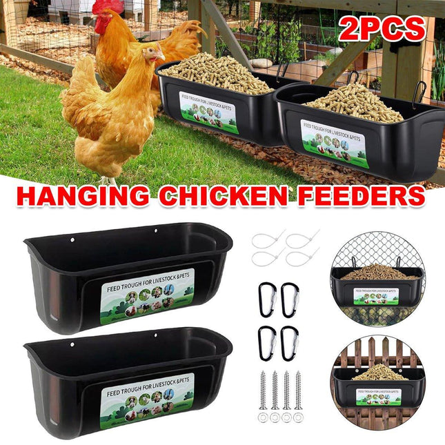 2Pcs Chicken Feeder Hanging Chicken Feeders Goat Feeder Hanging Feed Food Trough