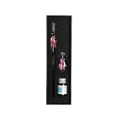 Crystal Flower Glass Dipping Dip Pen Writing Set Gift Pack Fountain Calligraphy - Aimall