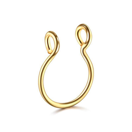 0.8MM High Quality Thin Septum Fake Nose Clip Ring Stud No Piercing 5Colours 0.8*10MM - Aimall