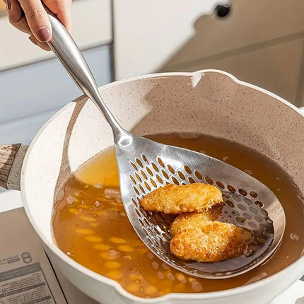 304 Stainless Steel Kitchen Colander Long Handle Noodle Dumpling Strainer Spoon