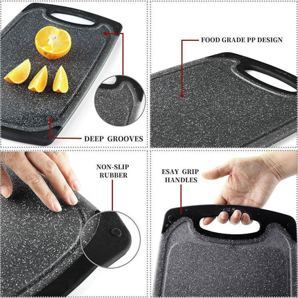 3pcs Wheat Straw Plastic Cutting Board Set Chopping Board Kitchen