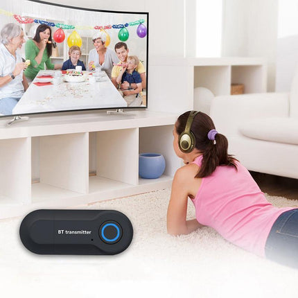 Wireless Bluetooth 5.0 Transmitter Stereo Audio Adapter Sender for TV PC Speaker - Aimall
