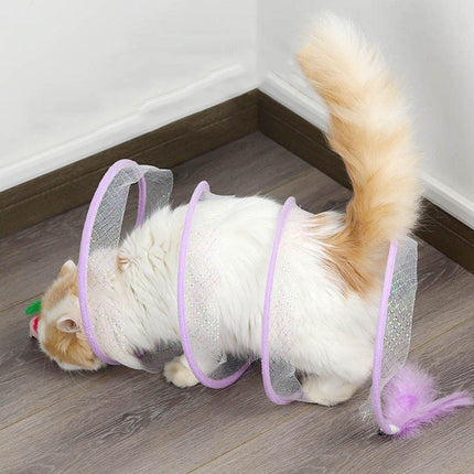 Cat Toy Bundle Tunnel Teaser Stick Feather Mouse Balls Kitten Play Supplies