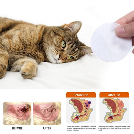 Pet Ear Wipes Gentle Cleaning Deodorizing Mite Removal Ear Wax Care Products
