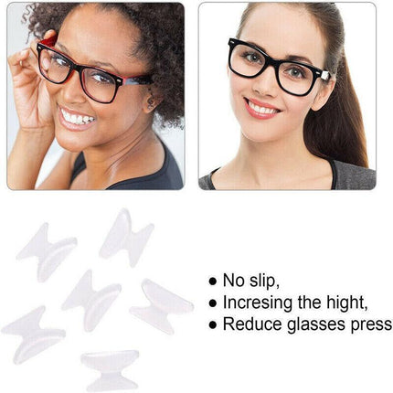 Silicone Anti-Slip Stick On Nose Pads for Eyeglass Sunglasses Glasses Clear - Aimall