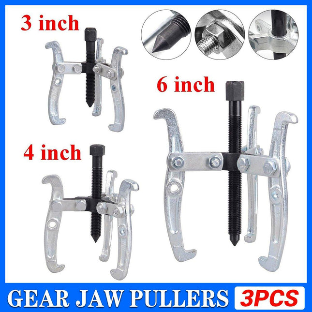 3PCS Bearing Gear Hub Puller Remover Tool Drop Forged Reversible Jaws Separator - Aimall
