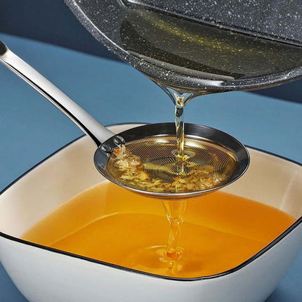 Oil Separator Spoon Mesh Fine Hole Filter Degreasing Residue Cooking Tool