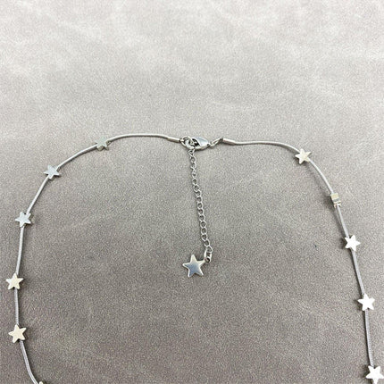 Girls Jewelry Necklace Star Titanium Steel Necklace Women Snake Bone Necklace