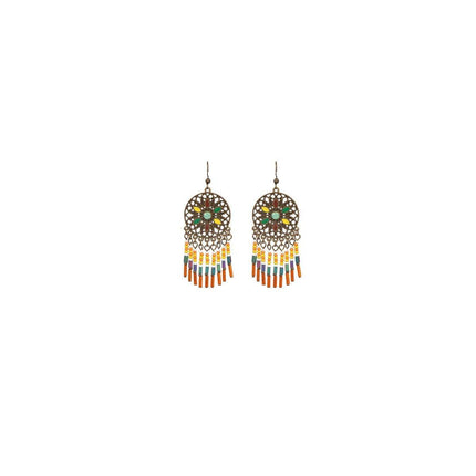 Retro Court Style Geometric Leaf Earrings Elegant Vintage Jewelry for Women Gift