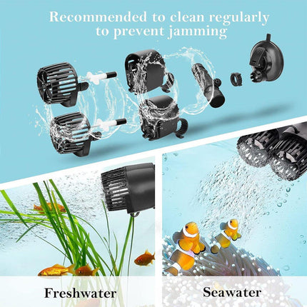 3000-20000LPH Wave Maker Aquarium Fish Tank Suction Cup Powerhead Water Air Pump - Aimall
