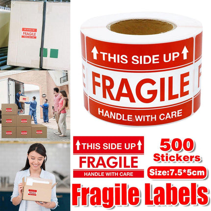 500pcs Fragile Stickers Careful Warning Labels for Packaging Protection