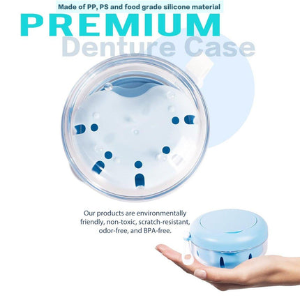 Blue Braces Cleaning Organiser Soak Box Portable Toothbrush Holder for Oral Care