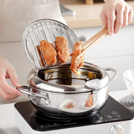 304 Stainless Steel Japanese Tempura Household Oil Saving Frying Fryer Nonstick