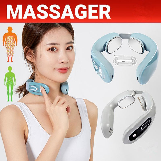 Shoulder Massager Neck Acupoints Device Relief Heat EMS Massage Lymphatic - Aimall